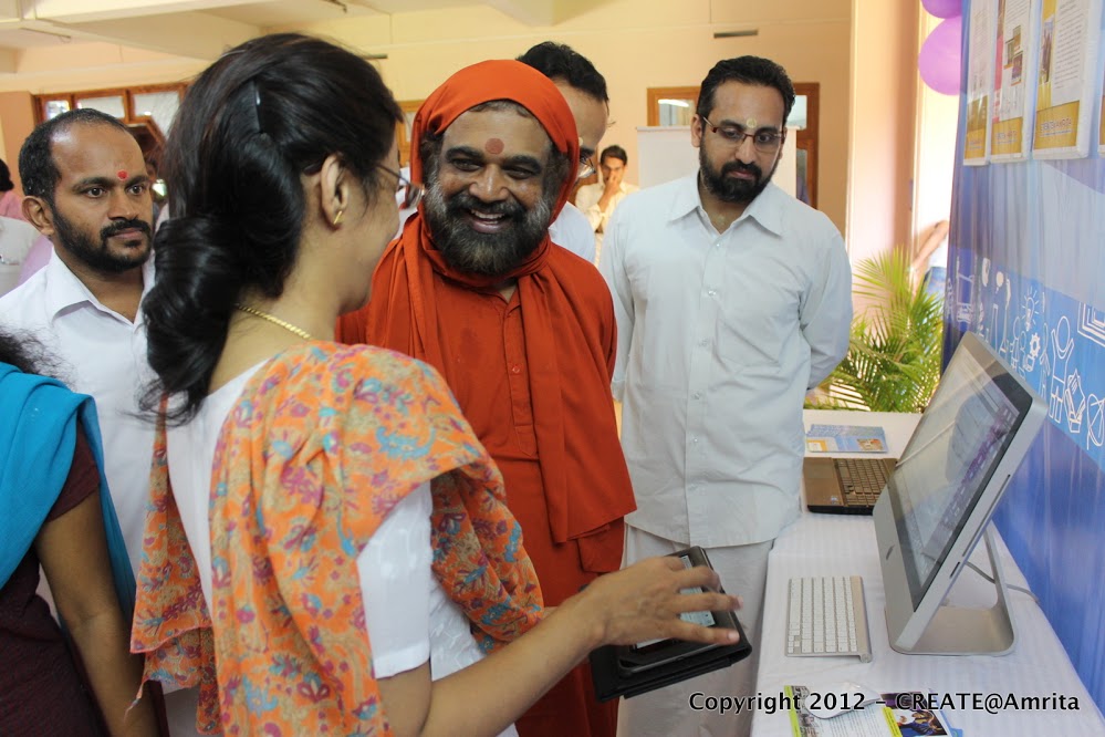 26-Sampoojya Swami Purnamritananda Puri at the CREATE demo booth