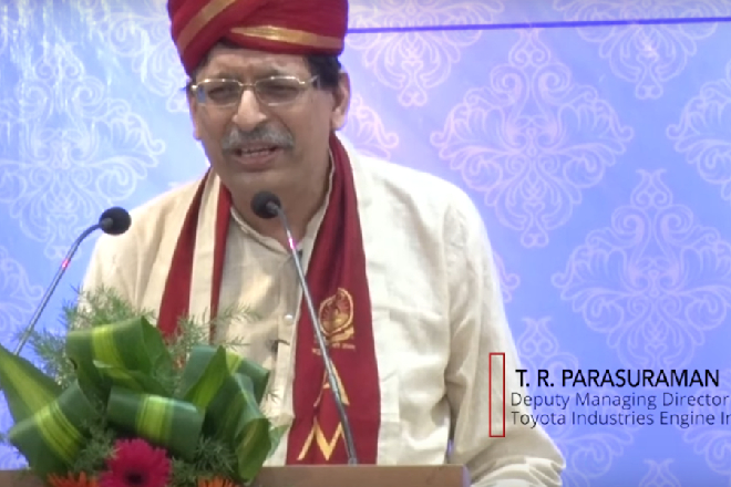 Sri. T.R. Parasuraman, Dy. Managing Director, Toyota Industries addresses Class of 2019, Bengaluru