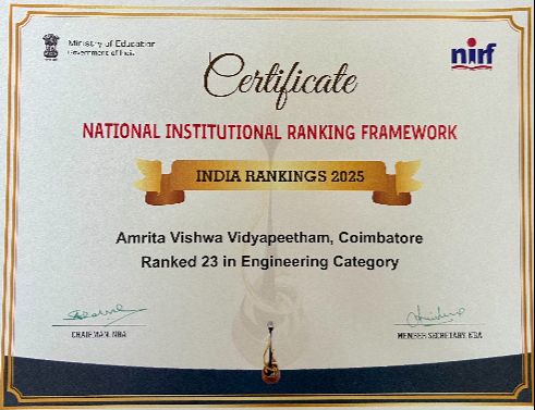 NIRF Ranking Certificate 2024