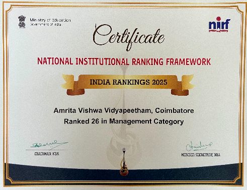 NIRF Ranking Certificate 2024