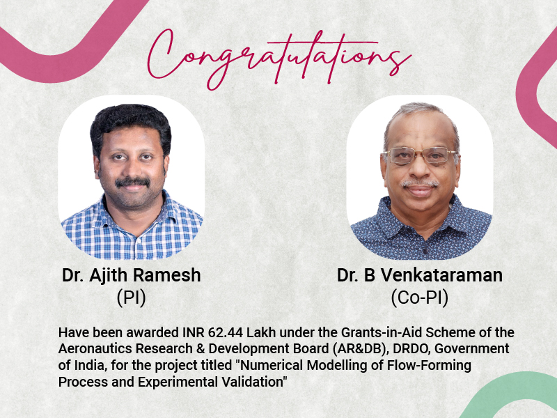 Amrita Faculty Secures DRDO – AR&DB Research Grant of ₹62.44 Lakh