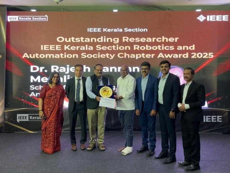 Dr. Rajesh Kannan Megalingam has been honored with the IEEE Kerala Section RAS Chapter Outstanding Researcher Award 2025