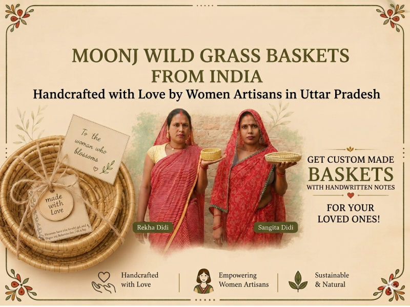 Women Artisans from Rural Uttar Pradesh Bring Traditional Moonj Craftsmanship to Modern Sustainable Living