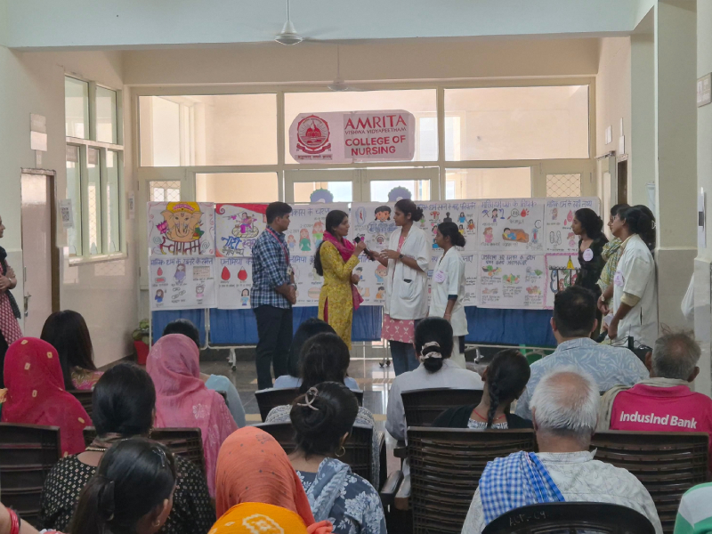 Students of Amrita school of nursing, Faridabad, Organized Women’s Health Camp Empowering 50+ Beneficiaries in Mewla Maharajpur