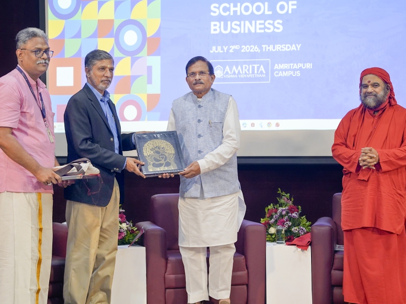 Union Minister Shripad Naik Inaugurates 18th MBA Batch at Amrita School of Business, Amritapuri