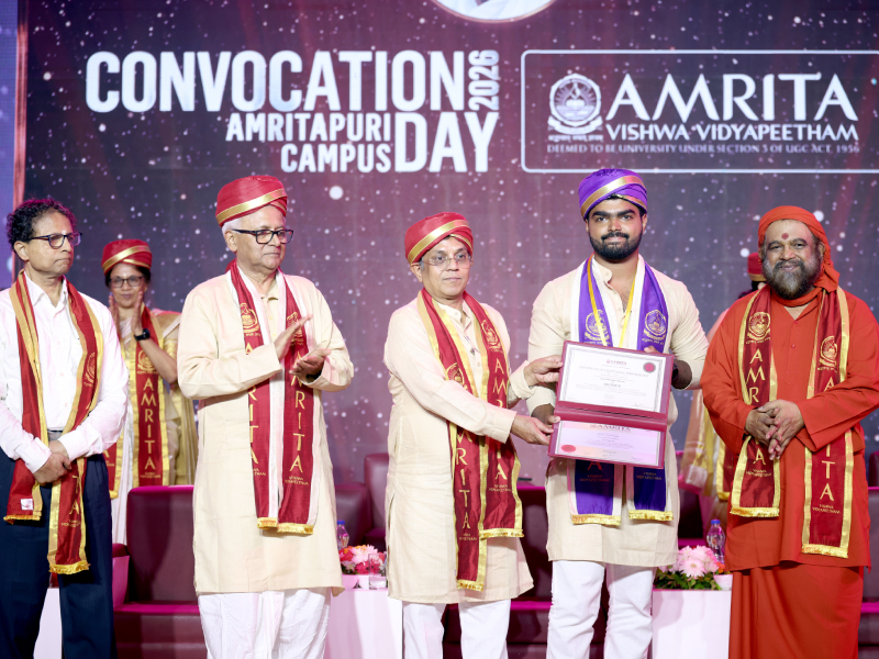 Arunav H Honoured with Amriteswari Medal for Outstanding All-Round Performance