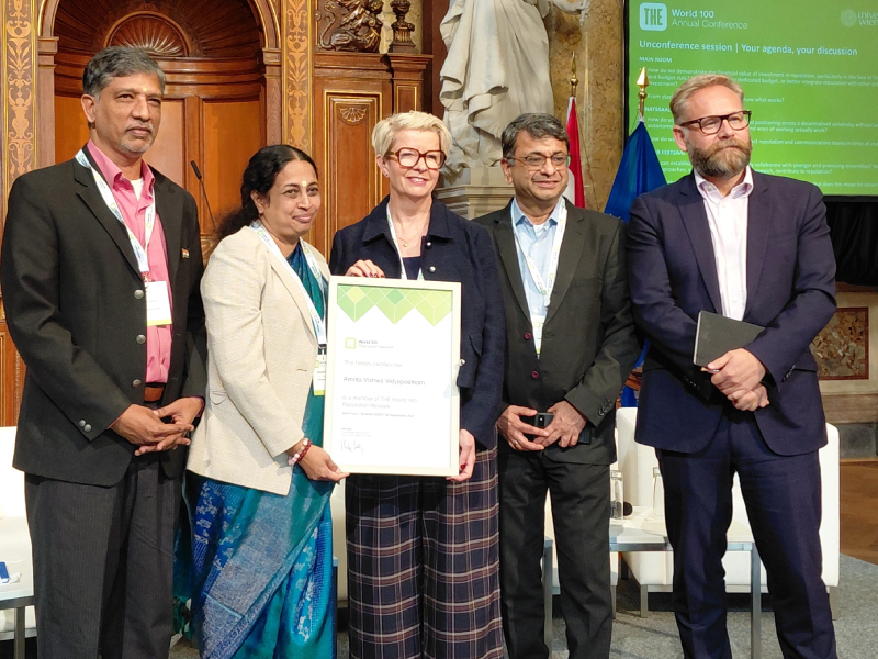 Amrita Vishwa Vidyapeetham Becomes First Indian Member of THE World 100 Reputation Network