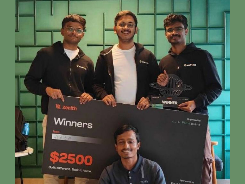 amFOSS Team H.A.S.H. Clinches 1st Place at Zenith Hackathon!