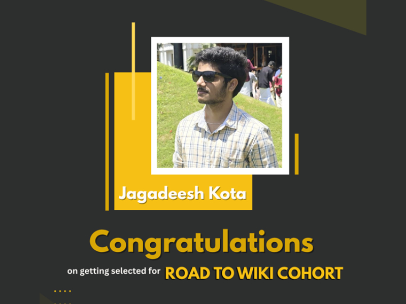 amFOSS Member Jagadeesh Kota Selected for Road to Wiki Program 2026